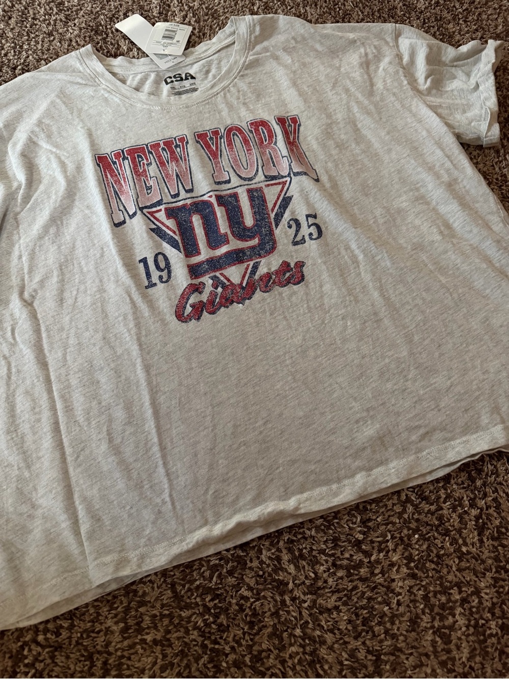 New York NY Giants Graphic Tee in Heather Gray